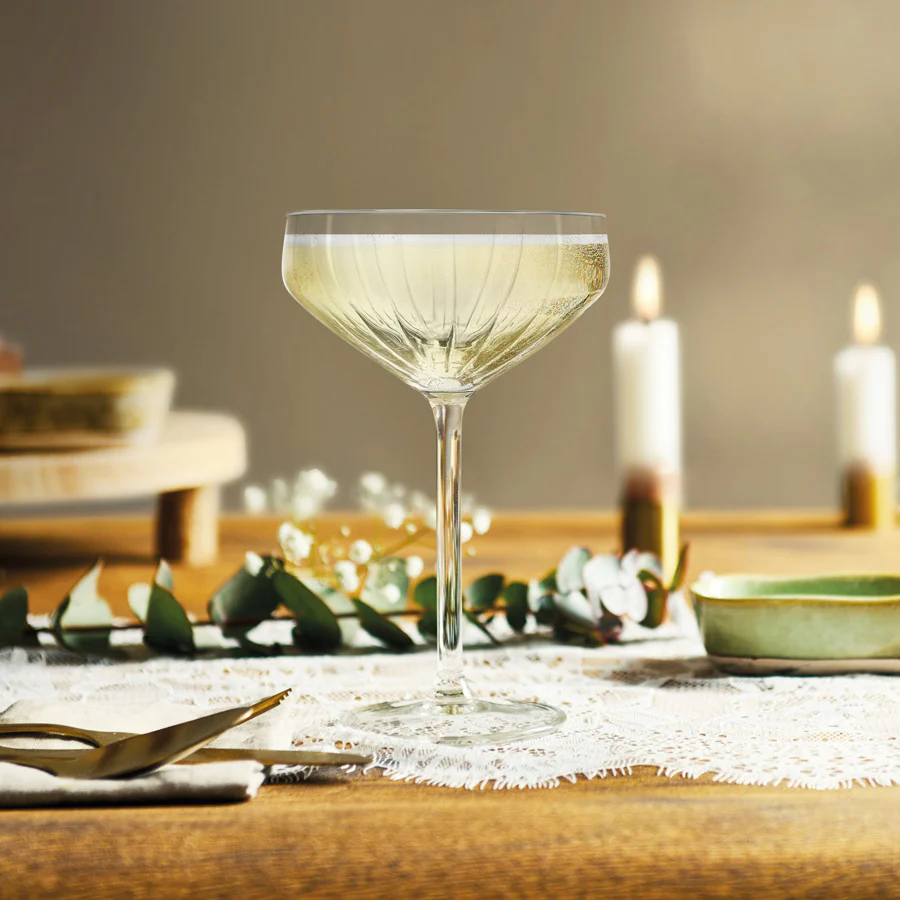 Plisse Coupe Glasses 285ml, Set of 4