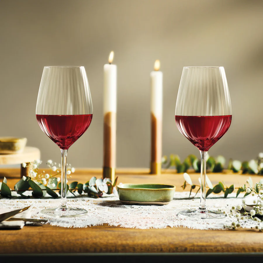 Plisse Red Wine Glasses 500ml, Set of 4 - Image 2