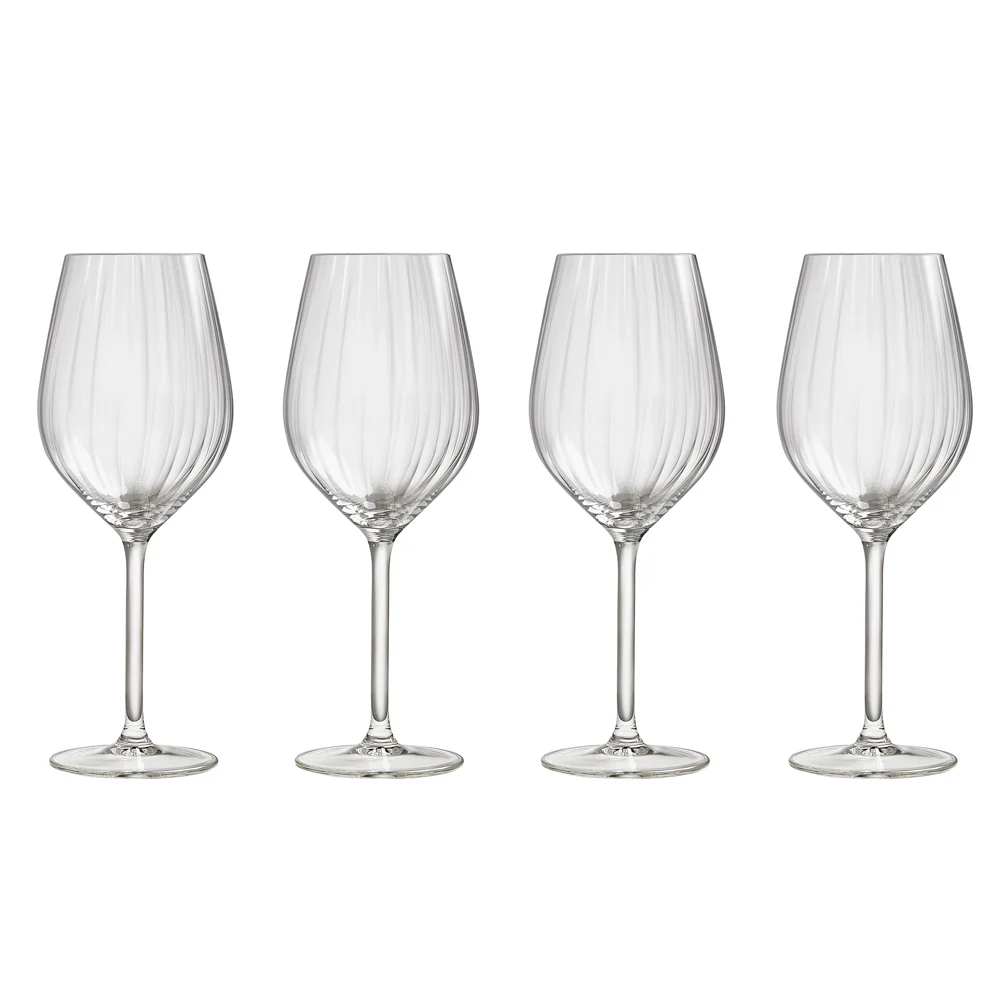 Plisse White Wine Glasses 380ml, Set of 4 - Image 3