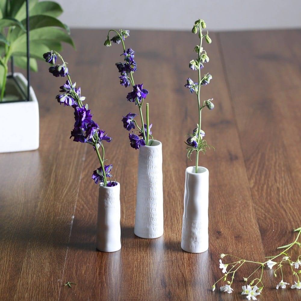 Poetry Porcelain Mini Vases, Set of 3