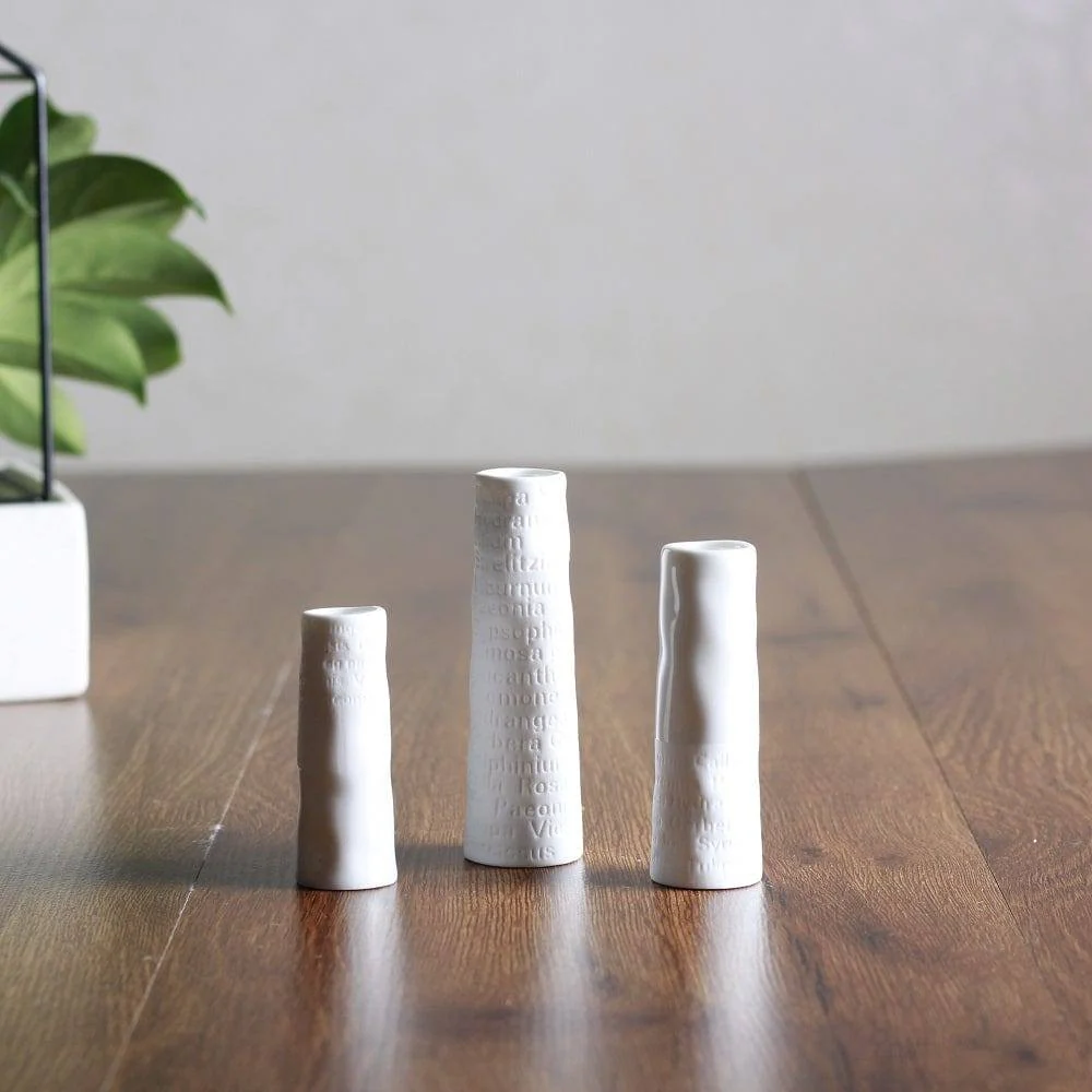 Poetry Porcelain Mini Vases, Set of 3 - Image 7