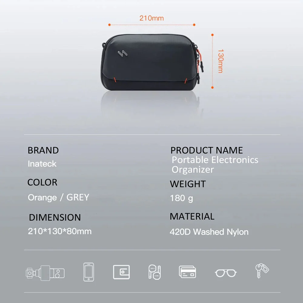 Portable Tech Pouch - Black Grey - Image 6