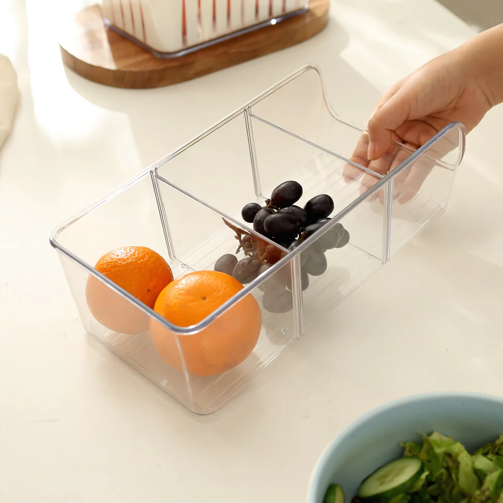 Pret 3 Section Fridge and Pantry Bin - Clear - Image 2