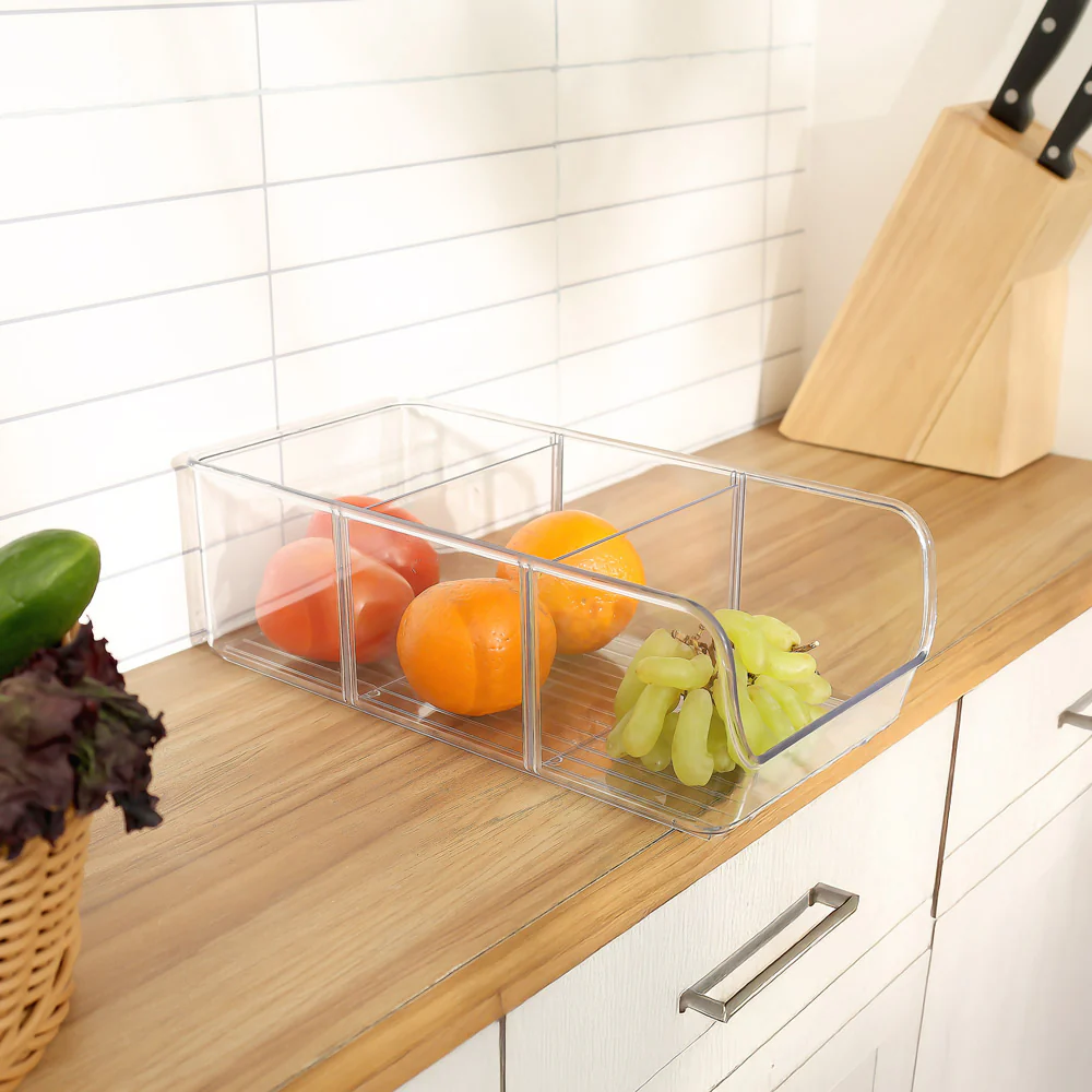 Pret 3 Section Fridge and Pantry Bin - Clear - Image 5