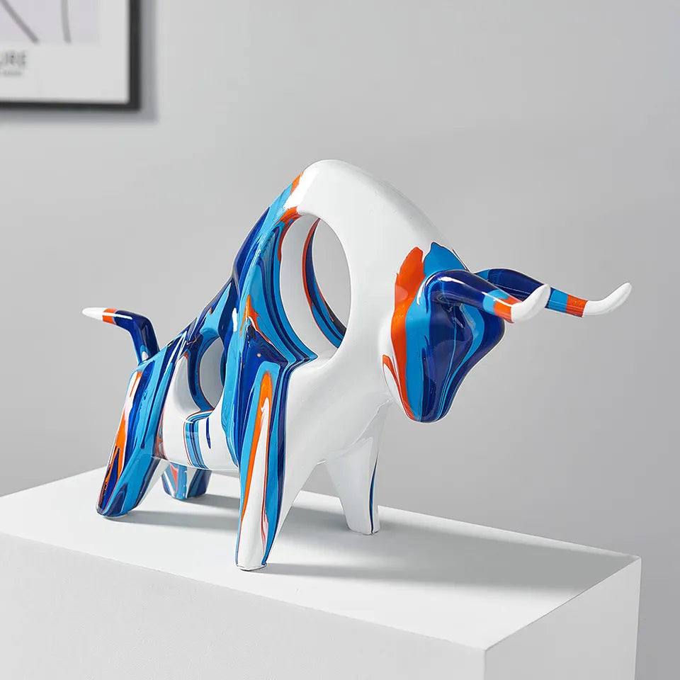 Prime Bull Decorative Sculpture - Splash Blue