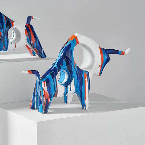 Prime Bull Decorative Sculpture - Splash Blue - Image 3