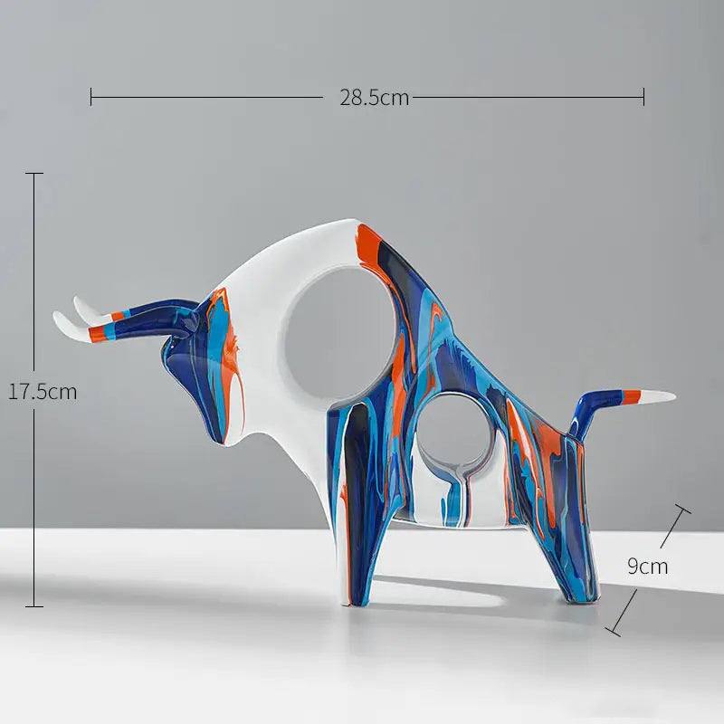 Prime Bull Decorative Sculpture - Splash Blue - Image 4