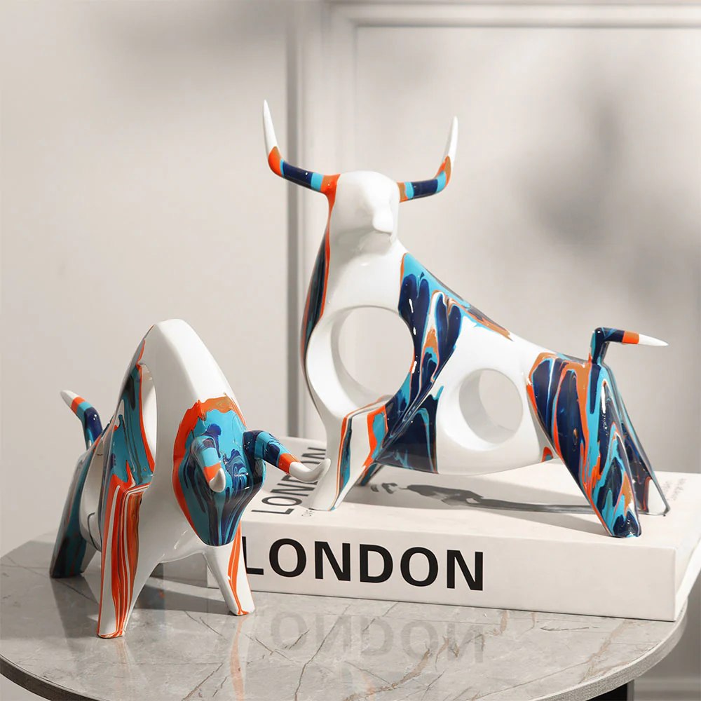 Prime Bull Decorative Sculpture - Splash Blue - Image 6
