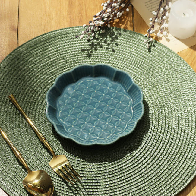 Primrose Dessert Plate - Pine Green - Image 4