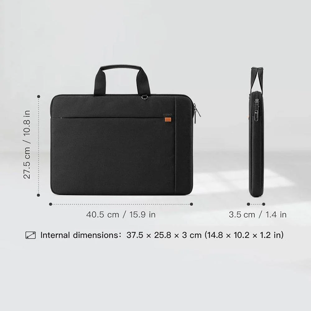 Protective Laptop Briefcase with Pouch - Black 15.6 Inches - Image 8