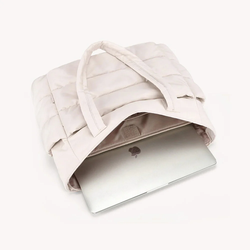 Puffy Work Tote Bag - Light Beige - Image 5