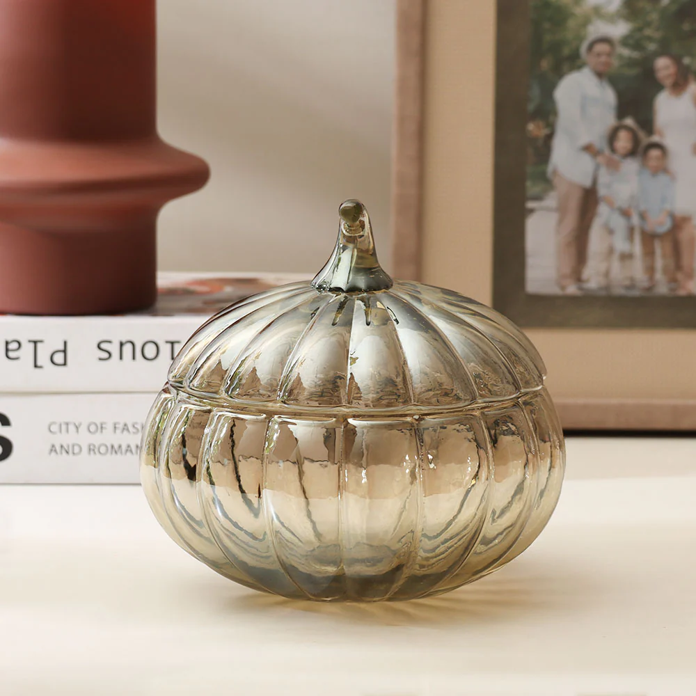 Calabaza Glass Storage Jar - Smokey Grey - Image 4