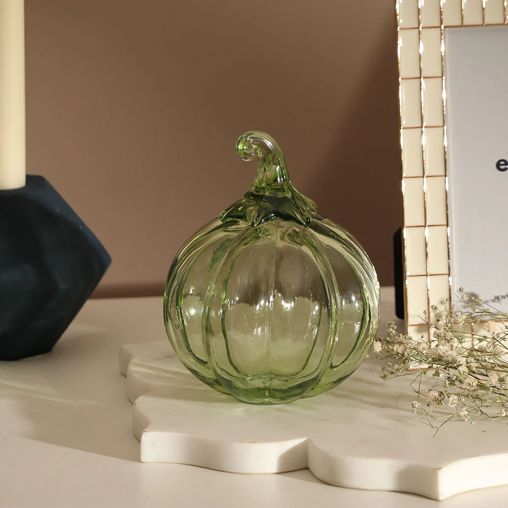 Pumpkin Glass Accent Medium - Forest Green - Image 4