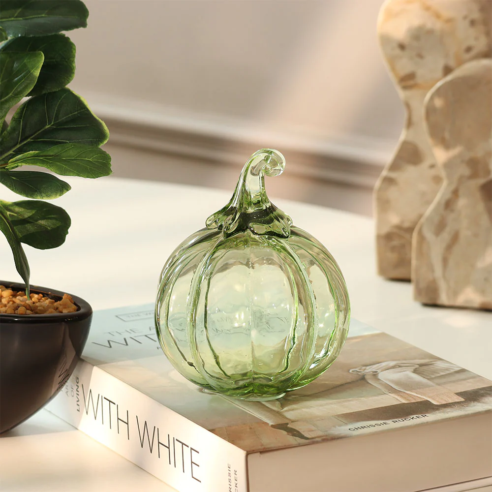 Pumpkin Glass Accent Medium - Forest Green - Image 5