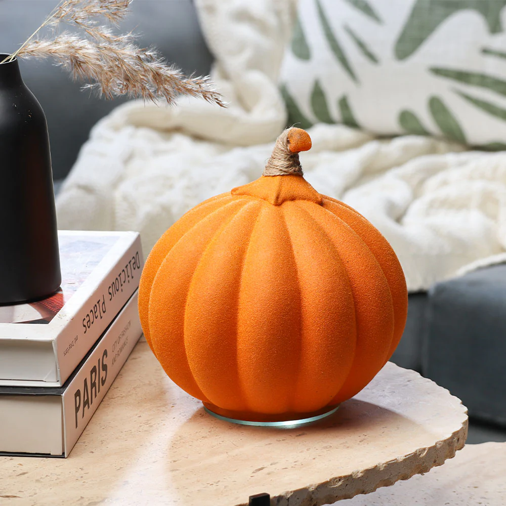 Pumpkin Glass Decorative Accent - Tangerine - Image 2