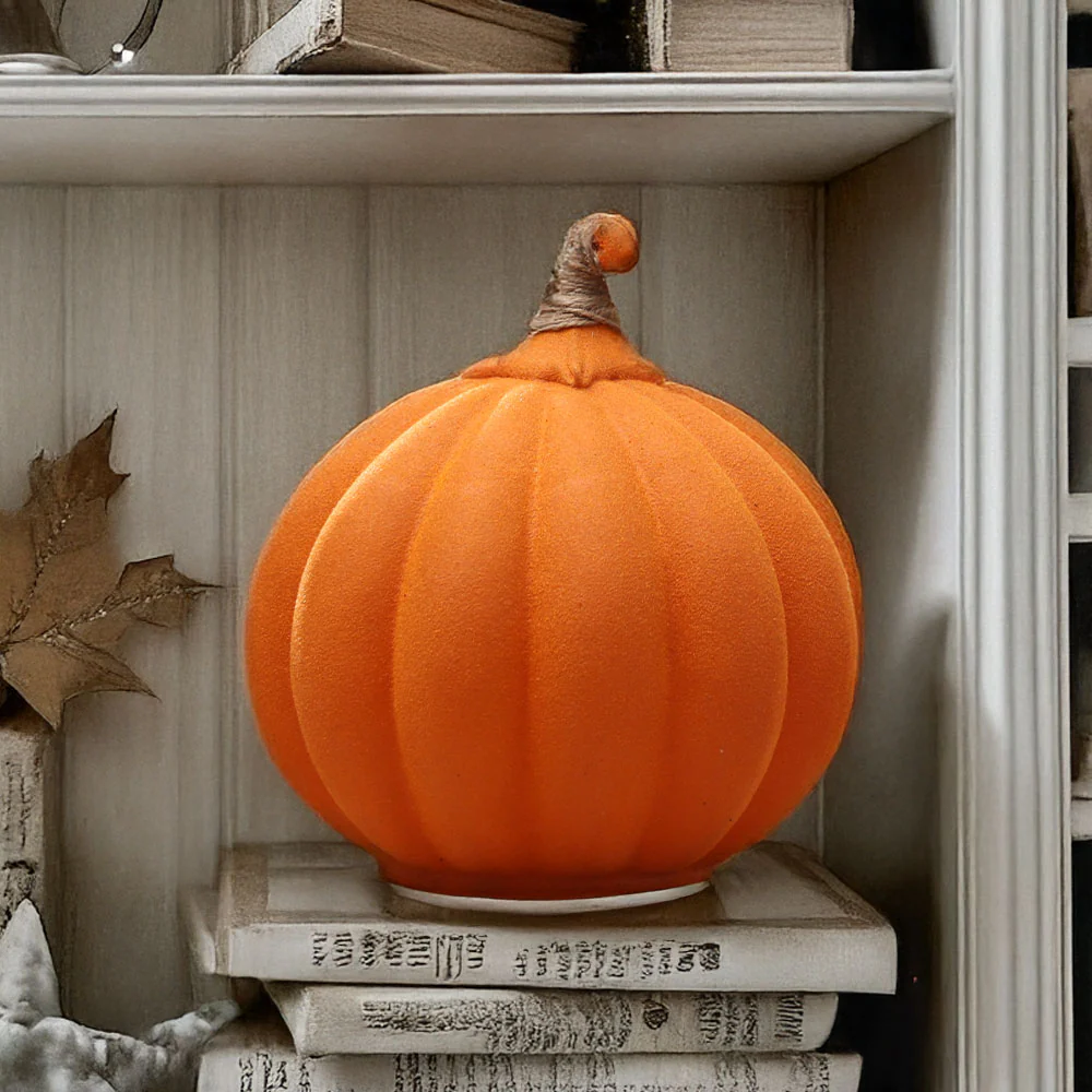 Pumpkin Glass Decorative Accent - Tangerine - Image 5