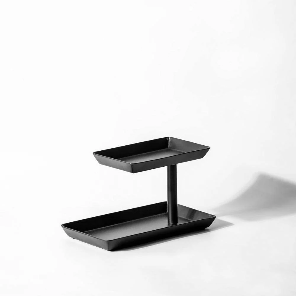 Quad 2-Tier Tray - Solid Black - Image 3