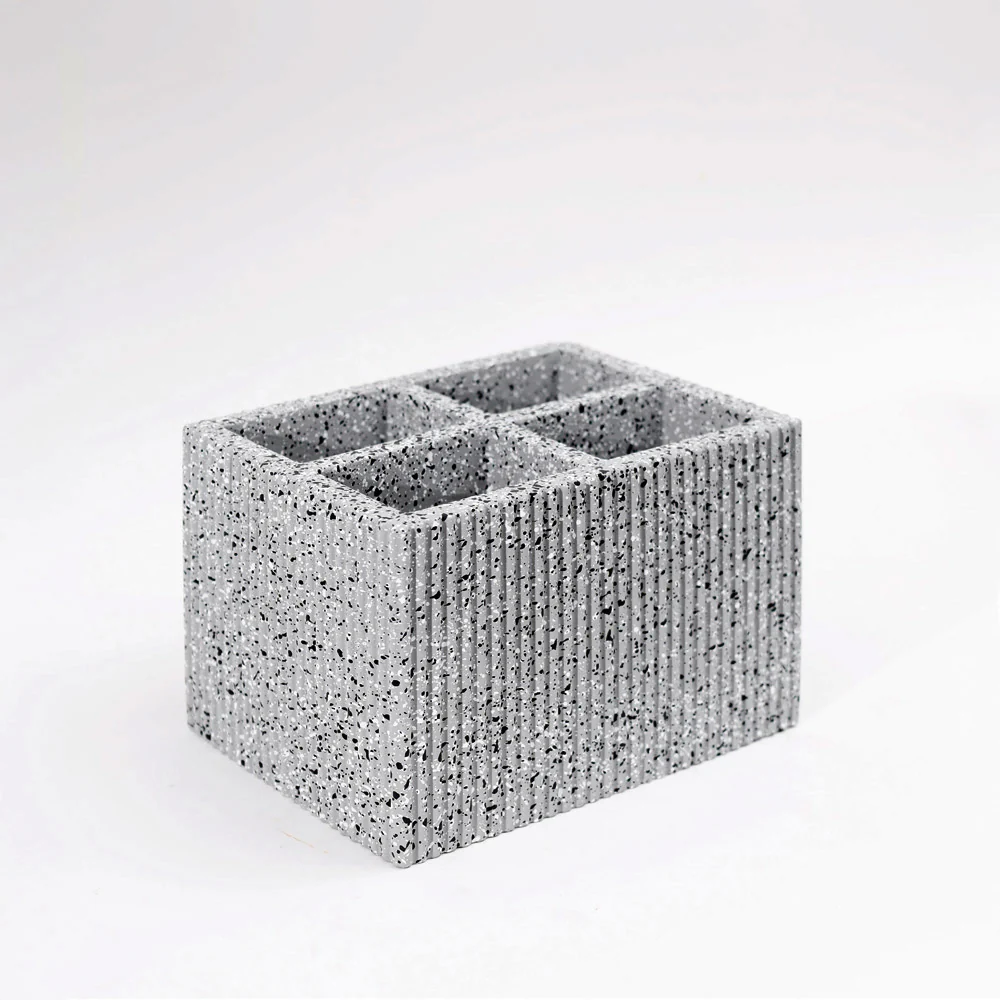 Quad Concrete Cutlery Holder - Speckled Grey - Image 3