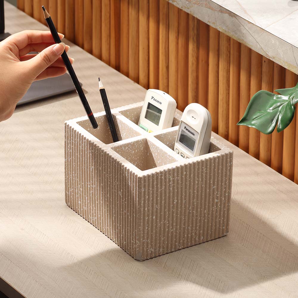 Quad Concrete Cutlery Holder - Speckled Taupe - Image 2