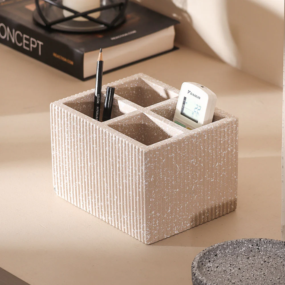 Quad Concrete Cutlery Holder - Speckled Taupe - Image 3