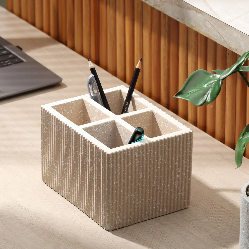 Quad Concrete Cutlery Holder - Speckled Taupe - Image 5