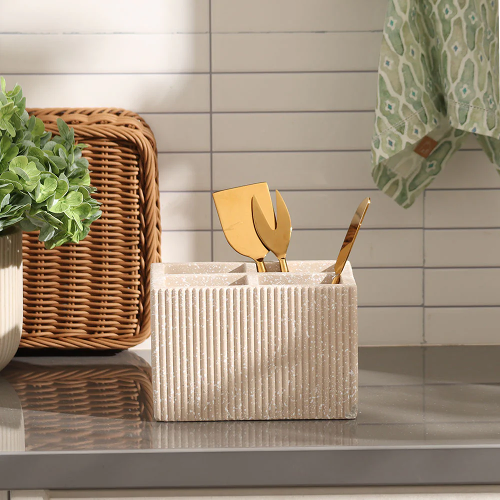 Quad Concrete Cutlery Holder - Speckled Taupe - Image 6