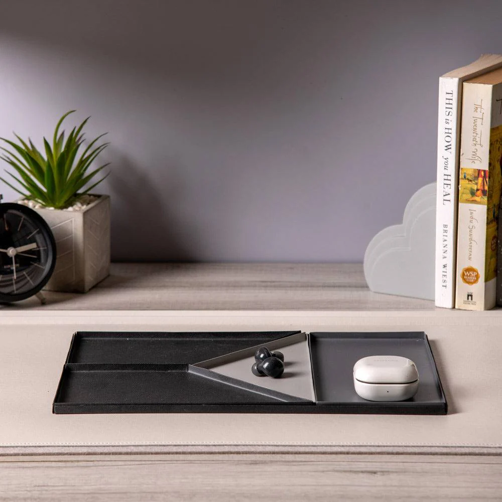 Quattro Metal Desk Tray Set - Black Grey - Image 4
