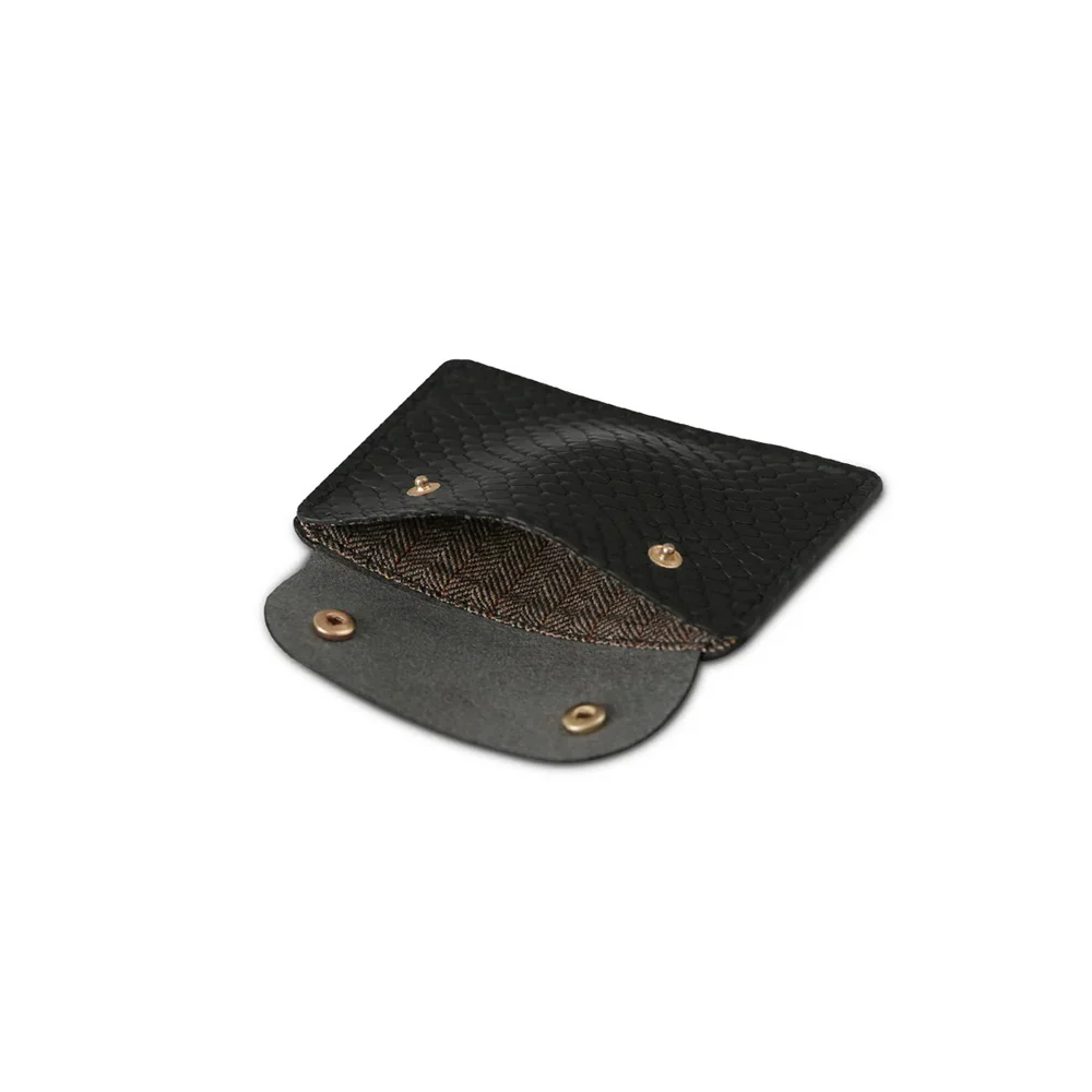 Quinn Croc Card Case - Black - Image 3