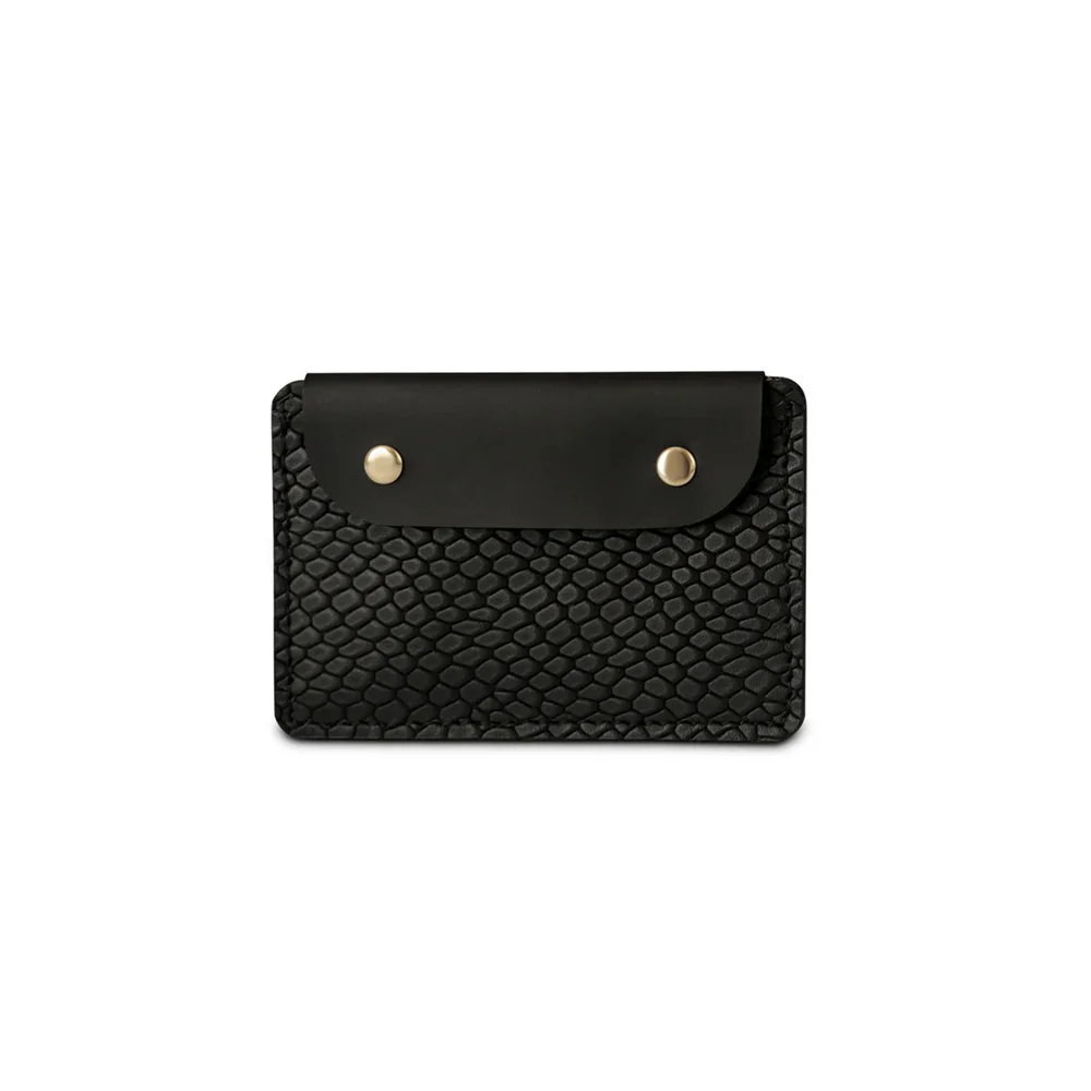 Quinn Croc Card Case - Black - Image 4