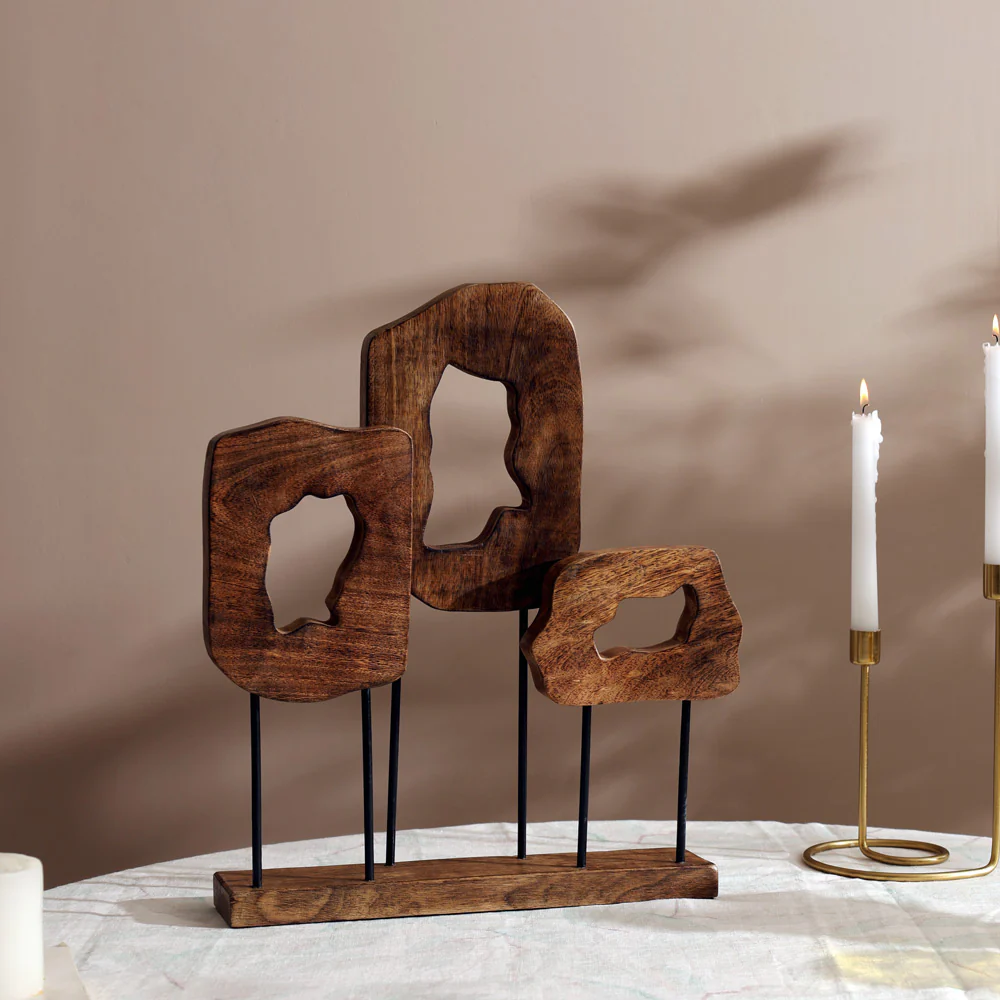 Rafale Mango Wood Sculpture Large - Natural Black - Image 2