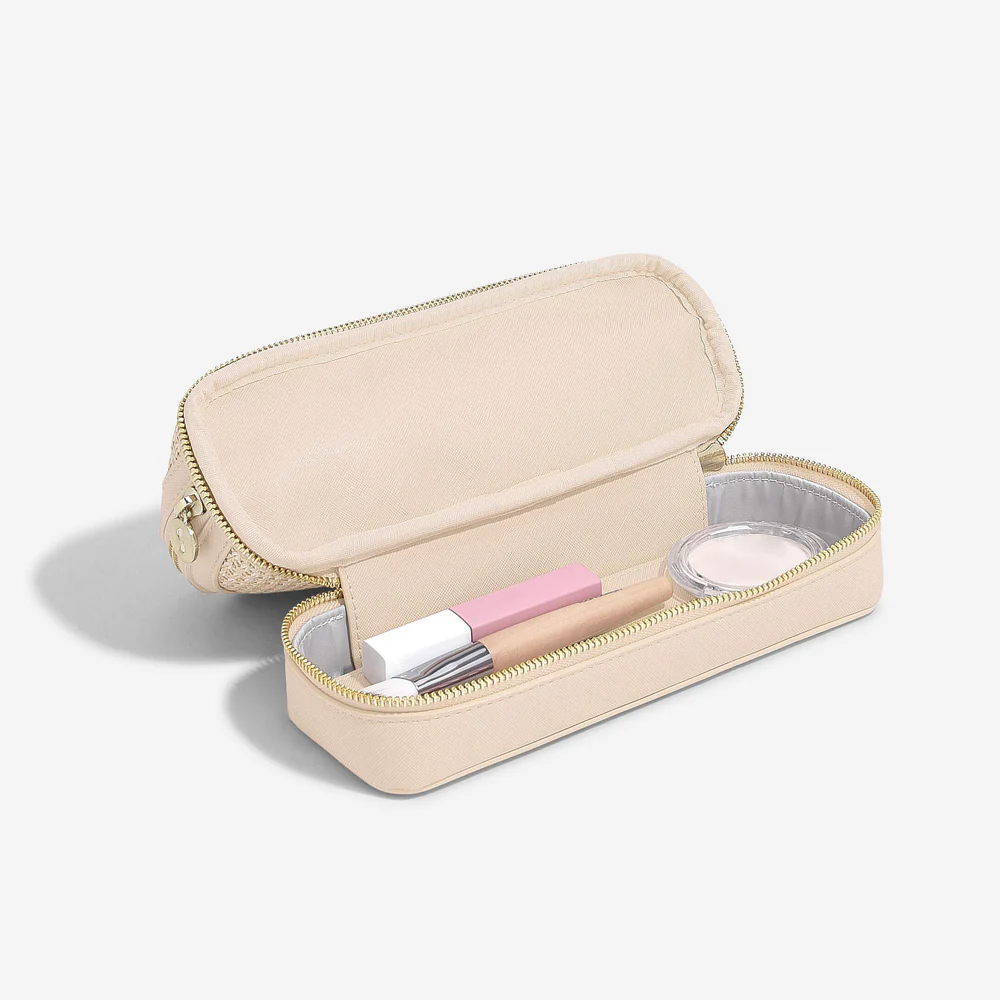 Raffia Cosmetic Bag - Blush Pink - Image 4