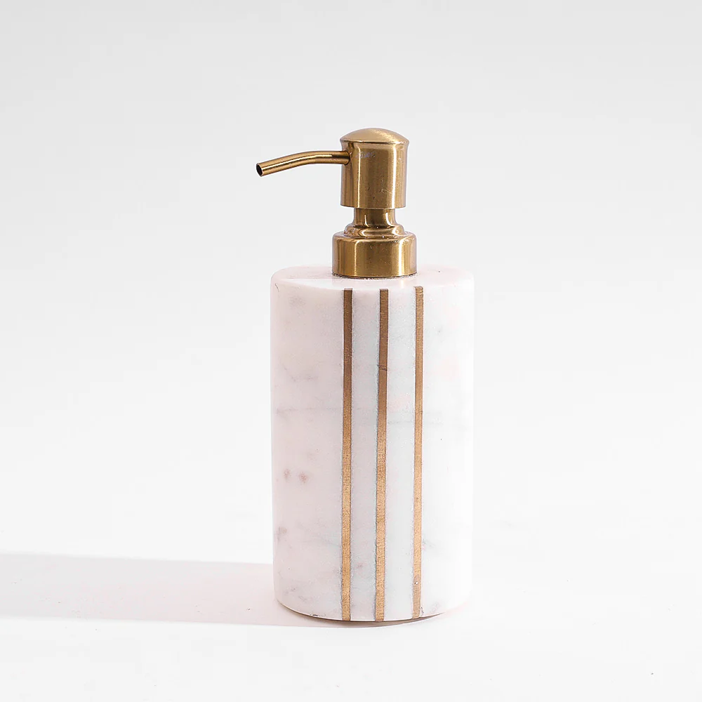 Raya Marble Soap Dispenser - White Gold - Image 3