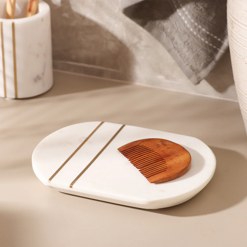 Raya Marble Valet Tray - White Gold - Image 4