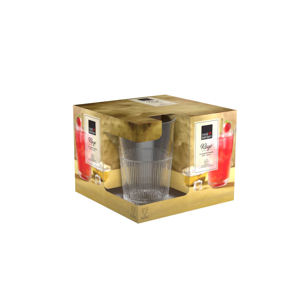 Rayo Longdrink Glasses 360ml, Set of 4 - Image 4