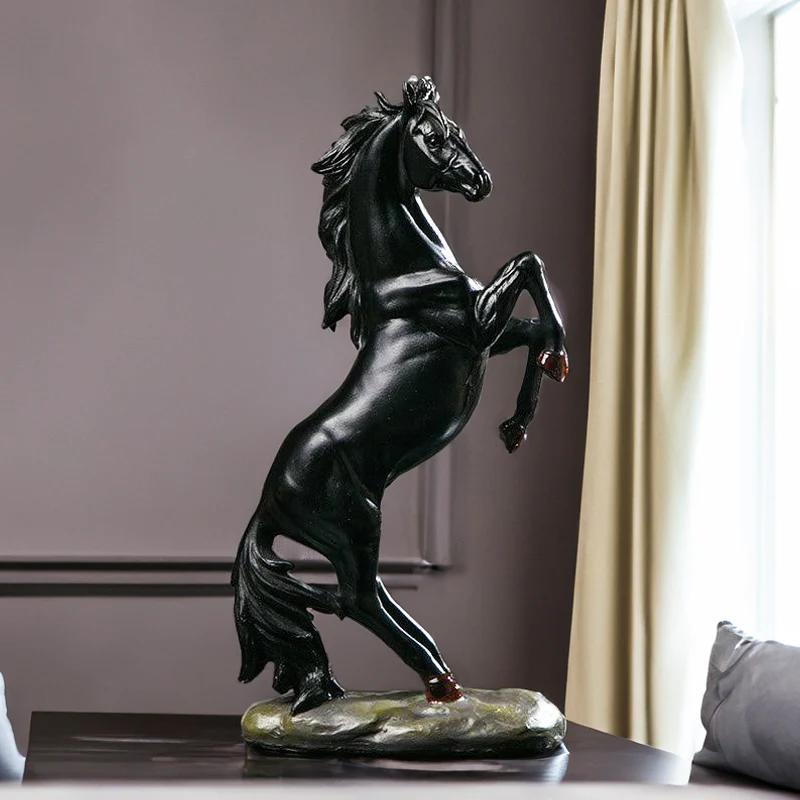Rearing Horse Decorative Sculpture - Black