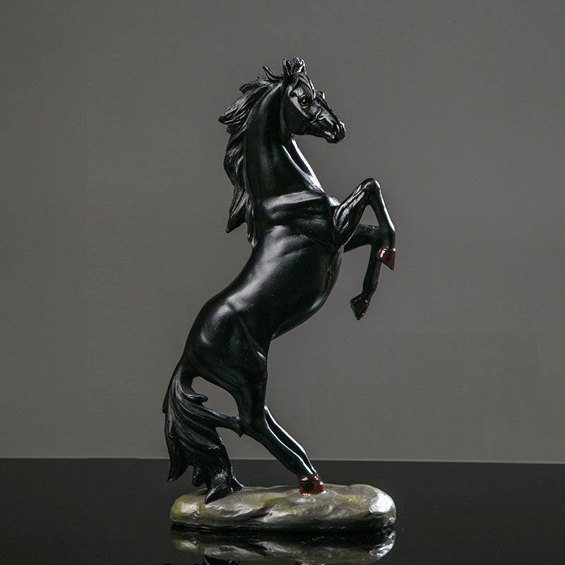 Rearing Horse Decorative Sculpture - Black - Image 2