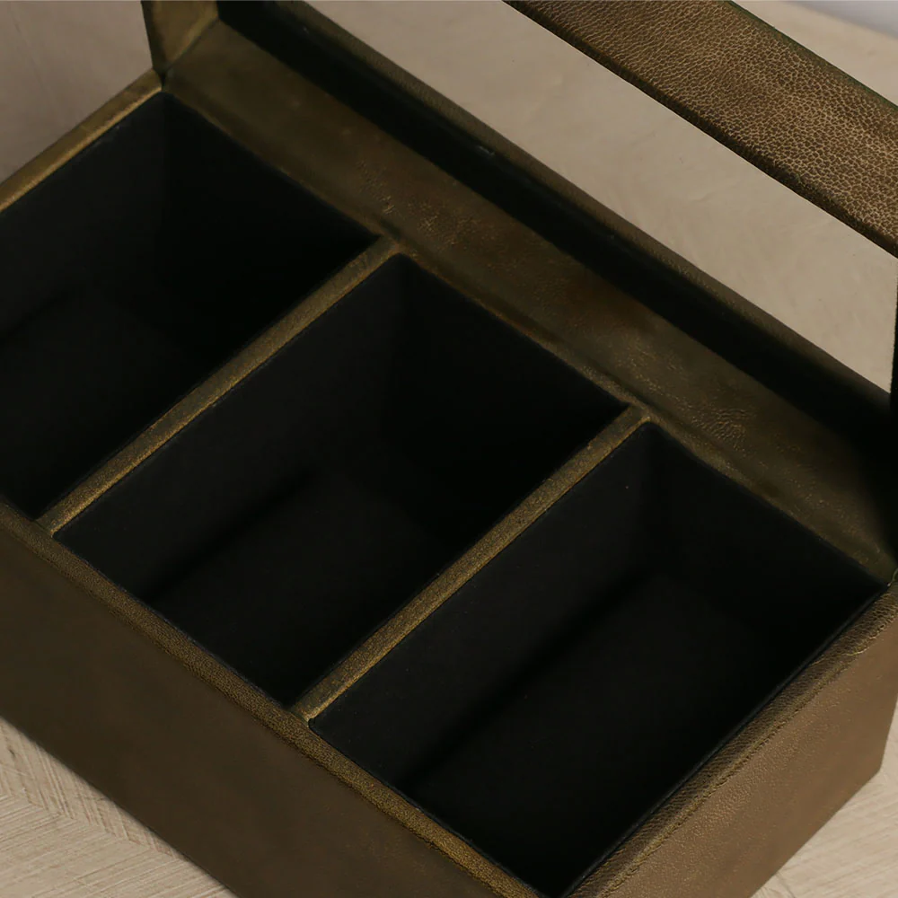 Reco 3-piece Leather Watch Box - Olive - Image 6