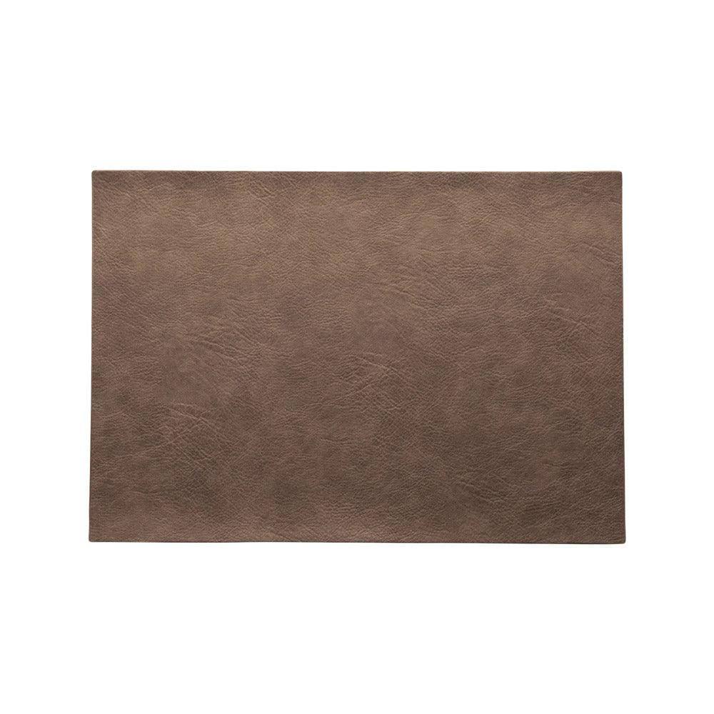 Rectangular Faux Leather Placemats, Set of 2 - Nougat - Image 3