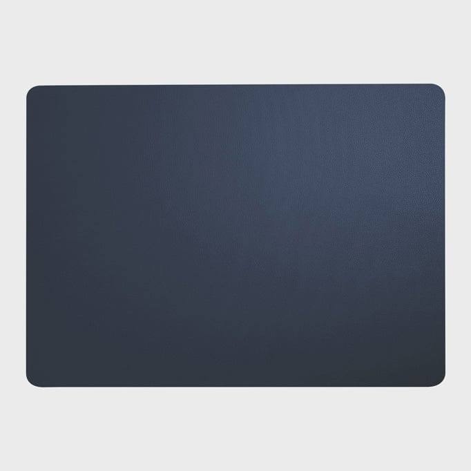 Rectangular Fine Faux Leather Placemats, Set of 2 - Navy - Image 6