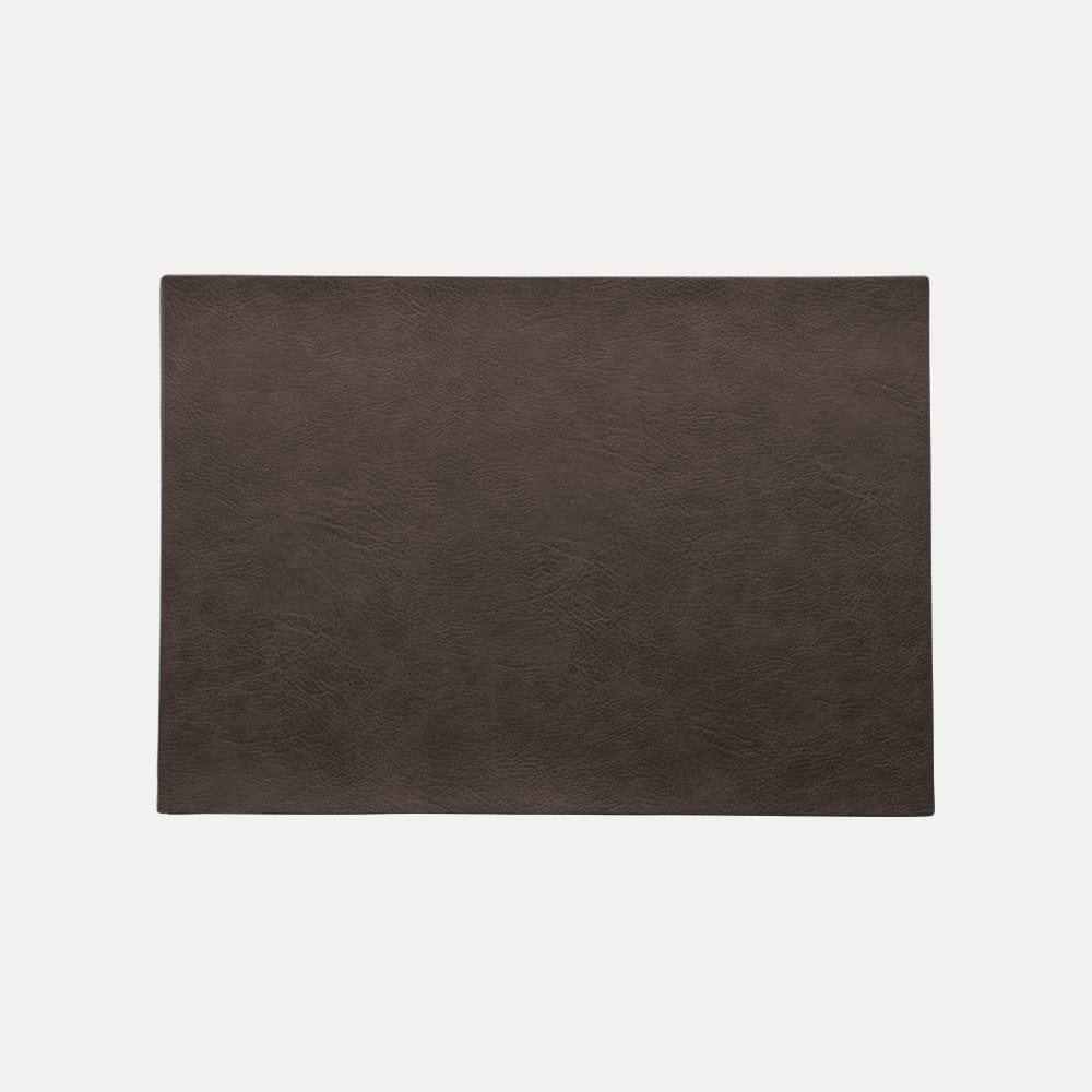 Rectangular Optic Grain Faux Leather Placemats, Set of 2 - Black Coffee - Image 3