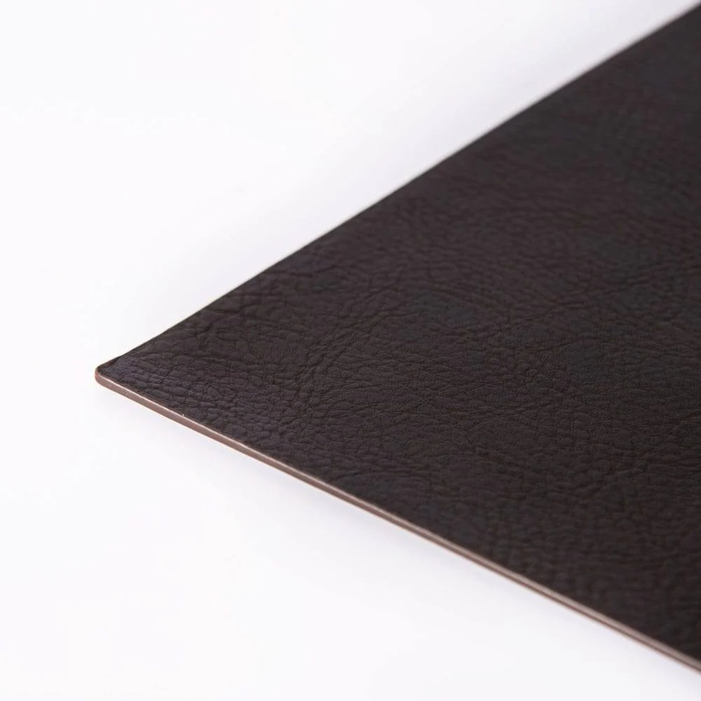 Rectangular Optic Grain Faux Leather Placemats, Set of 2 - Black Coffee - Image 4