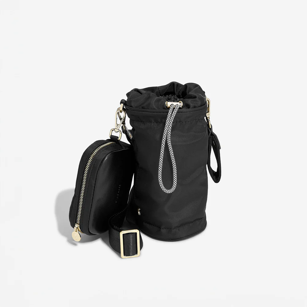 Recycled Nylon Bottle Sling Bag and Pouch Duo - Black - Image 2