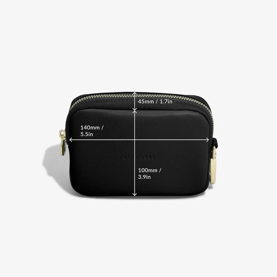 Recycled Nylon Bottle Sling Bag and Pouch Duo - Black - Image 5