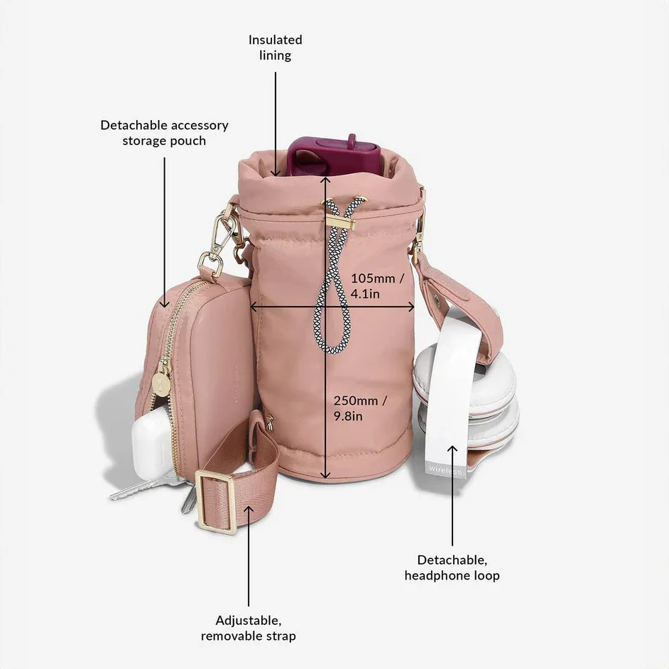 Recycled Nylon Bottle Sling Bag and Pouch Duo - Pink - Image 4