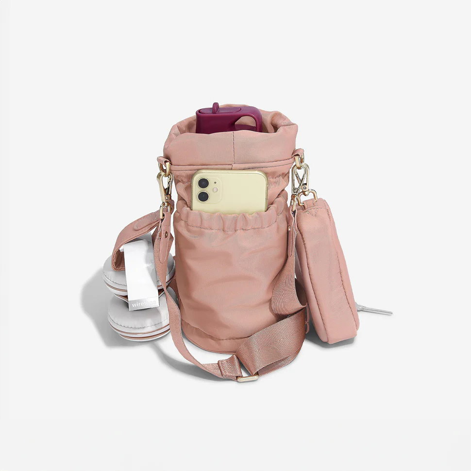 Recycled Nylon Bottle Sling Bag and Pouch Duo - Pink - Image 6