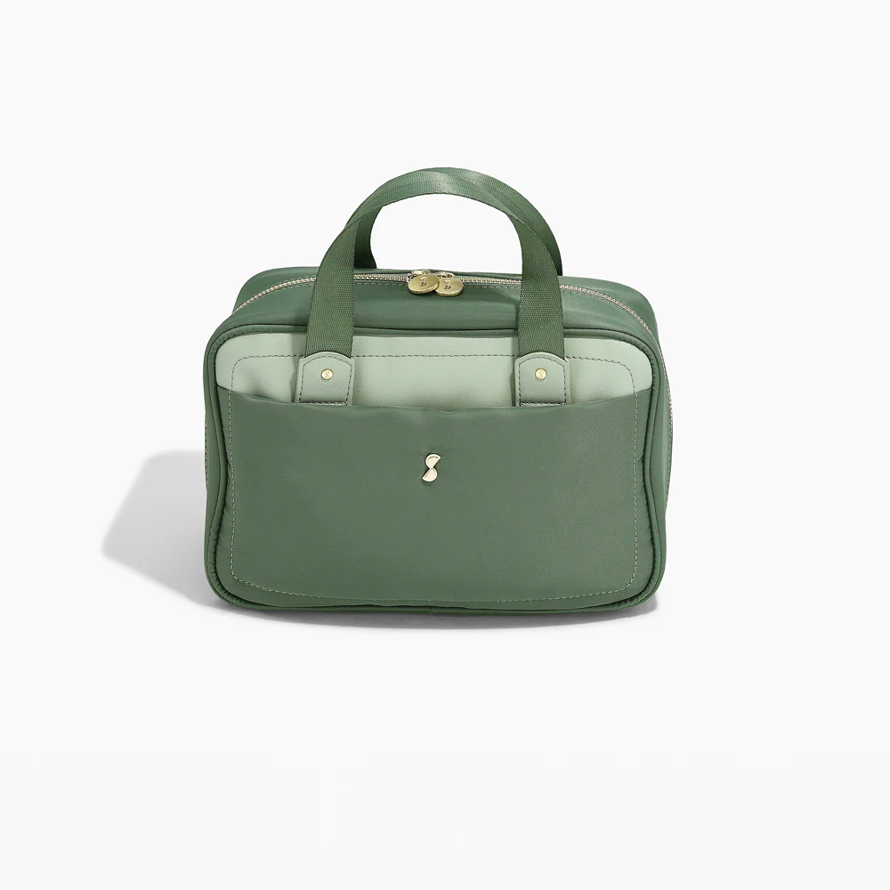 Recycled Nylon Hanging Wash Bag - Green - Image 8