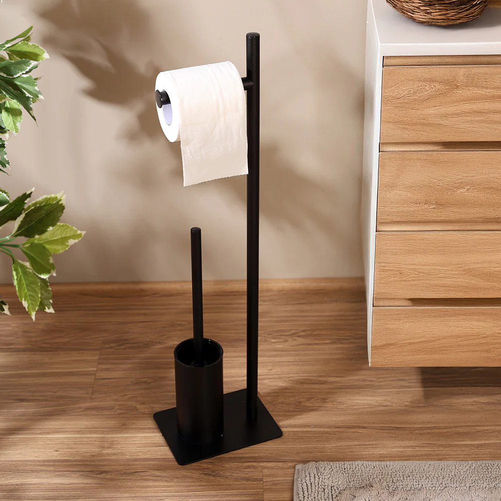 Reed Toilet Brush and Roll Holder - Black - Image 4