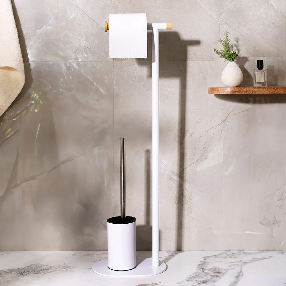 Reed Toilet Brush and Roll Holder - White - Image 2