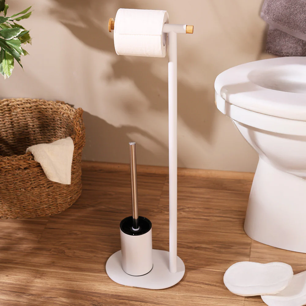 Reed Toilet Brush and Roll Holder - White - Image 4