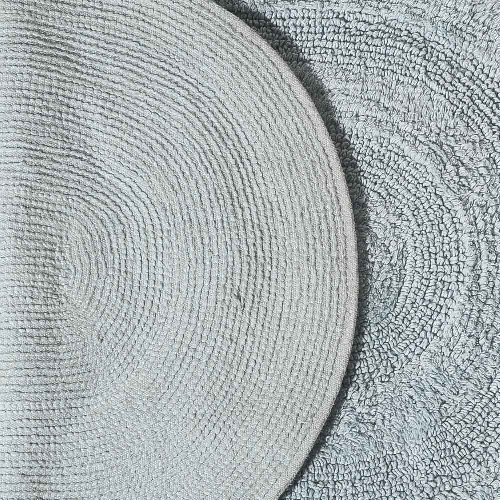 Regency Striped Oval Loop-Tufted Bathmat - Light Blue - Image 3